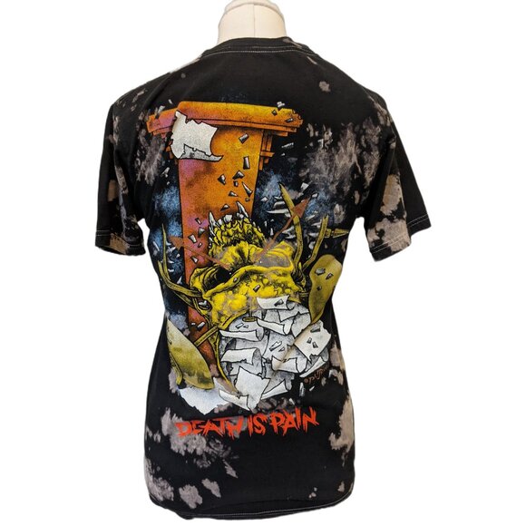 Womens Metallica Bravado Death is Pain T-Shirt Black Graphic Band Tee Acid Wash - Picture 6 of 9